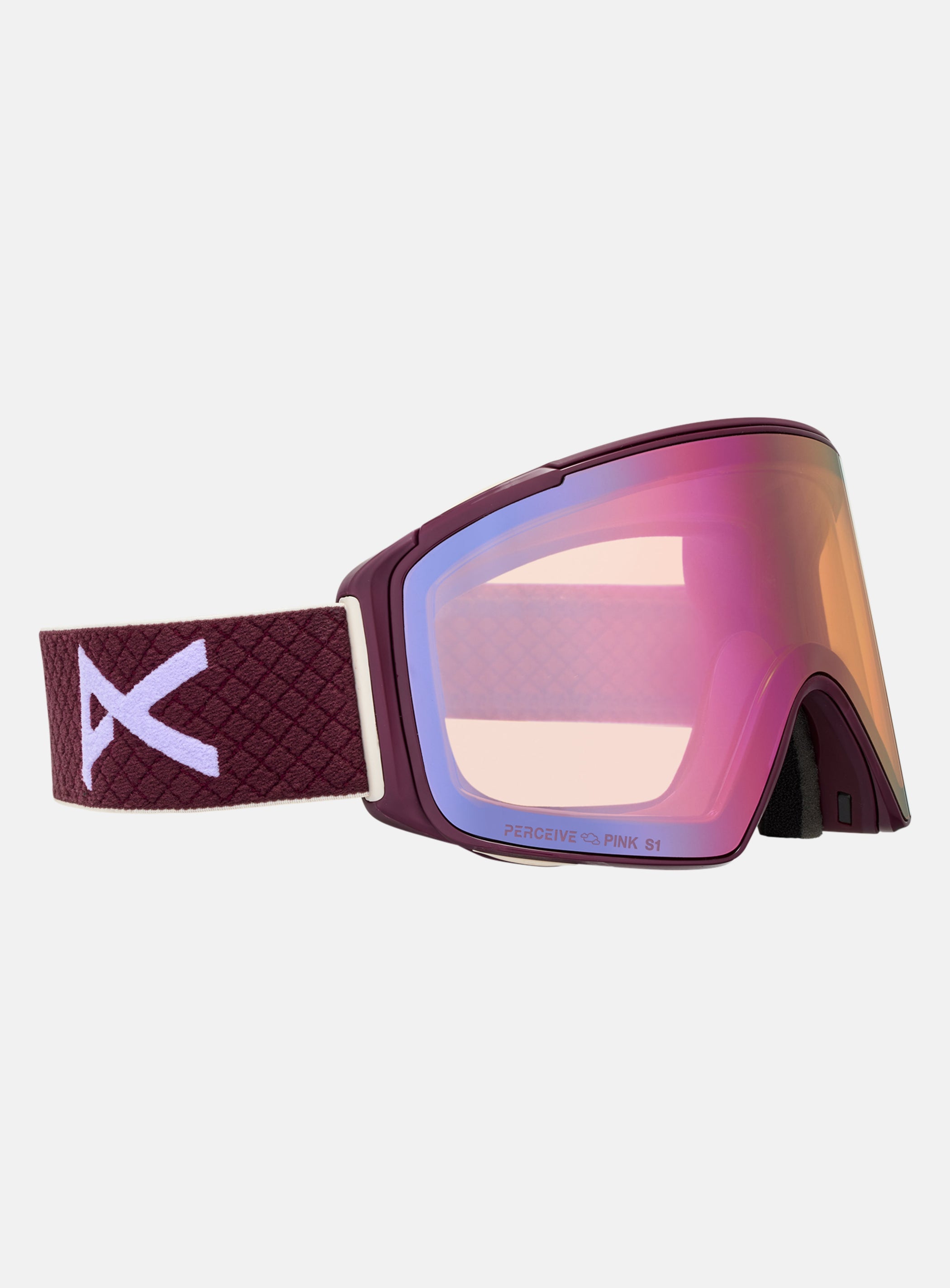 Anon M4S Goggles (Cylindrical) + Bonus Lens + MFI® Face Mask | Frame: Deep Cherry, Lens: Perceive Cloudy Pink