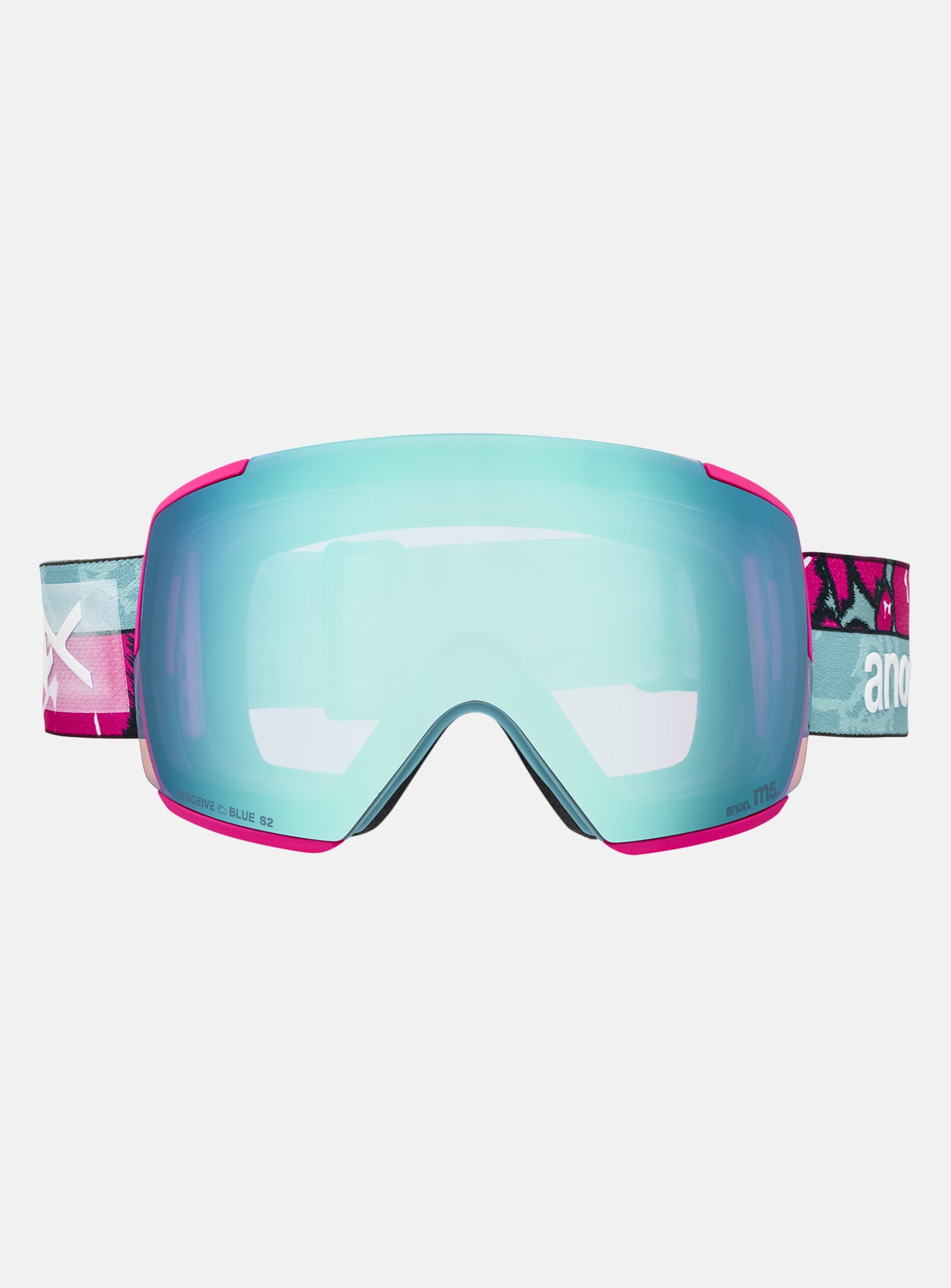 Anon M5 Goggles + Bonus Lens + MFI® Face Mask | Frame: Pink Tides, Lens: Perceive Variable Blue