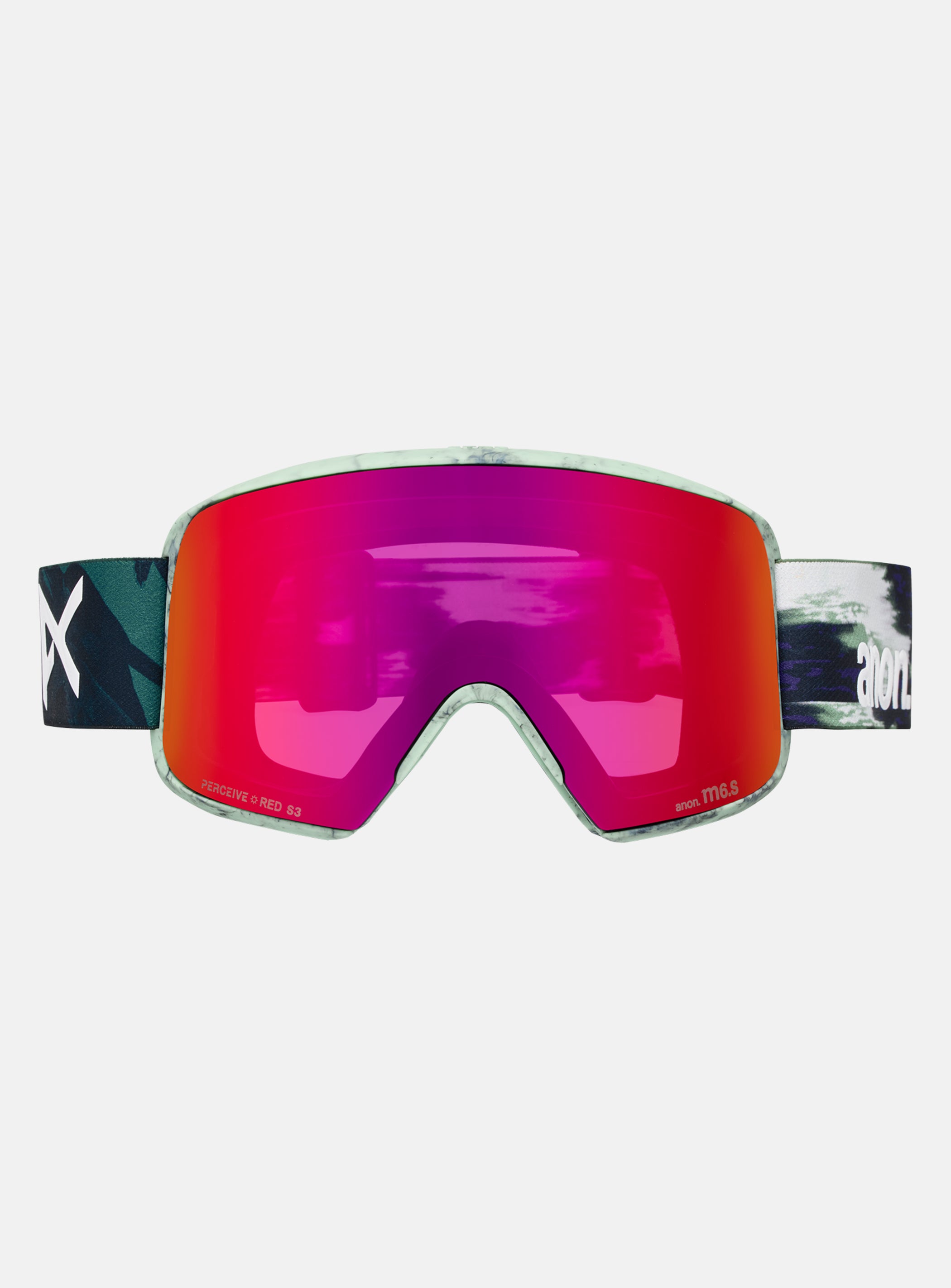 Anon M6S Goggles + Bonus Lens + MFI® Face Mask | Frame: Family Tree, Lens: Perceive Sunny Red