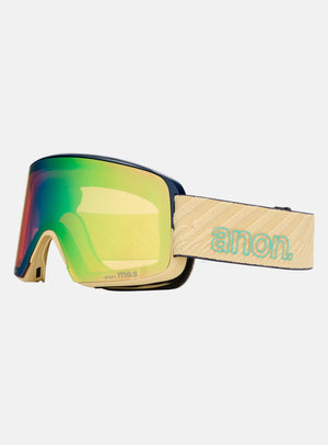 Anon M6S Goggles + Bonus Lens + MFI® Face Mask | Frame: Beechwood, Lens: Perceive Variable Green (22% / S2), Spare Lens: Perceive Cloudy Pink (53% / S1)