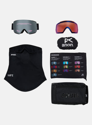 Anon M5 Goggles + Polarized Perceive Lens + MFI® Face Mask | Frame: Black, Lens: Perceive Sunny Polarized Onyx