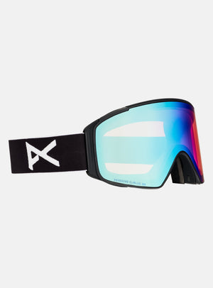Anon M4S Goggles (Cylindrical) + Bonus Lens + MFI® Face Mask | Frame: Black, Lens: Perceive Variable Blue (21% / S2), Spare Lens: Perceive Cloudy Pink (53% / S1)