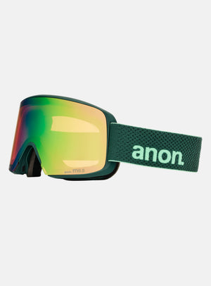 Anon M6S Goggles + Bonus Lens + MFI® Face Mask | Frame: Brunswick Green, Lens: Perceive Variable Green (22% / S2), Spare Lens: Perceive Cloudy Pink (53% / S1)