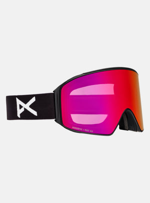 Anon M4 Goggles (Cylindrical) + Bonus Lens + MFI® Face Mask | Frame: Black, Lens: Perceive Sunny Red (14% / S3), Spare Lens: Perceive Cloudy Burst (59% / S1)