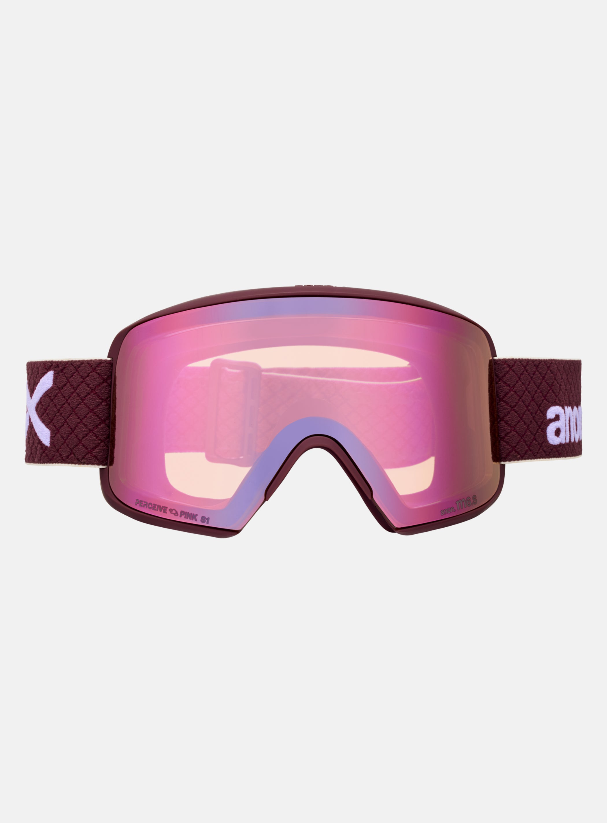 Anon M6S Goggles + Bonus Lens + MFI® Face Mask | Frame: Deep Cherry, Lens: Perceive Cloudy Pink