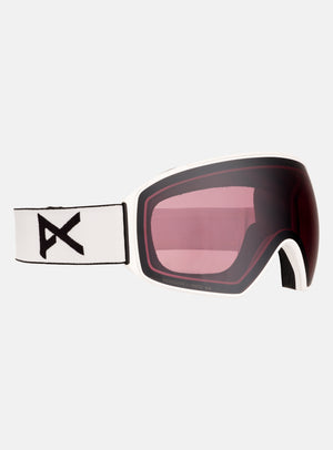 Anon M4 Goggles (Toric) + Bonus Lens + MFI® Face Mask | Frame: White, Lens: Perceive Sunny Onyx (6% / S4), Spare Lens: Perceive Variable Violet (34% / S2)