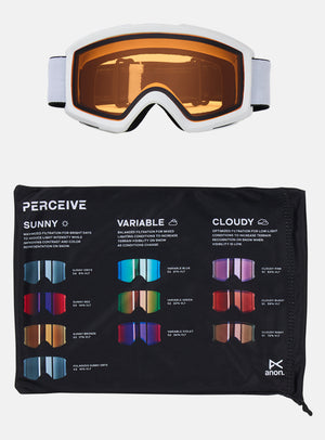 Anon Helix 2.0 Goggles (Non-Mirror) | Frame: White, Lens: Amber