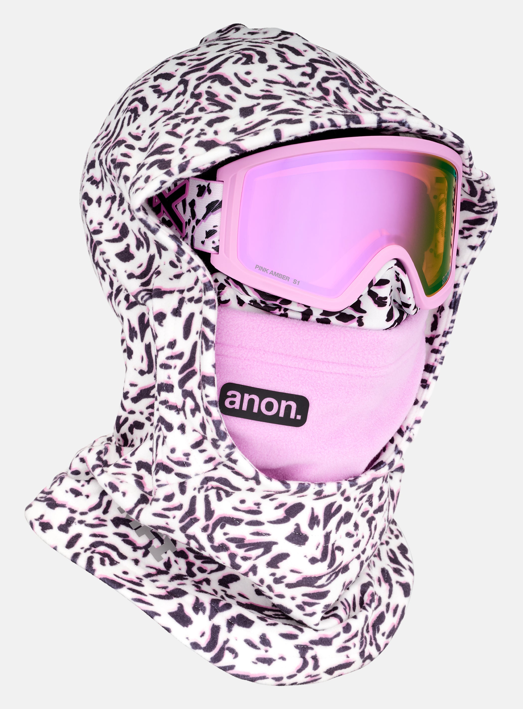 Anon Kids' MFI® Fleece Helmet Hood | Leopard Pink
