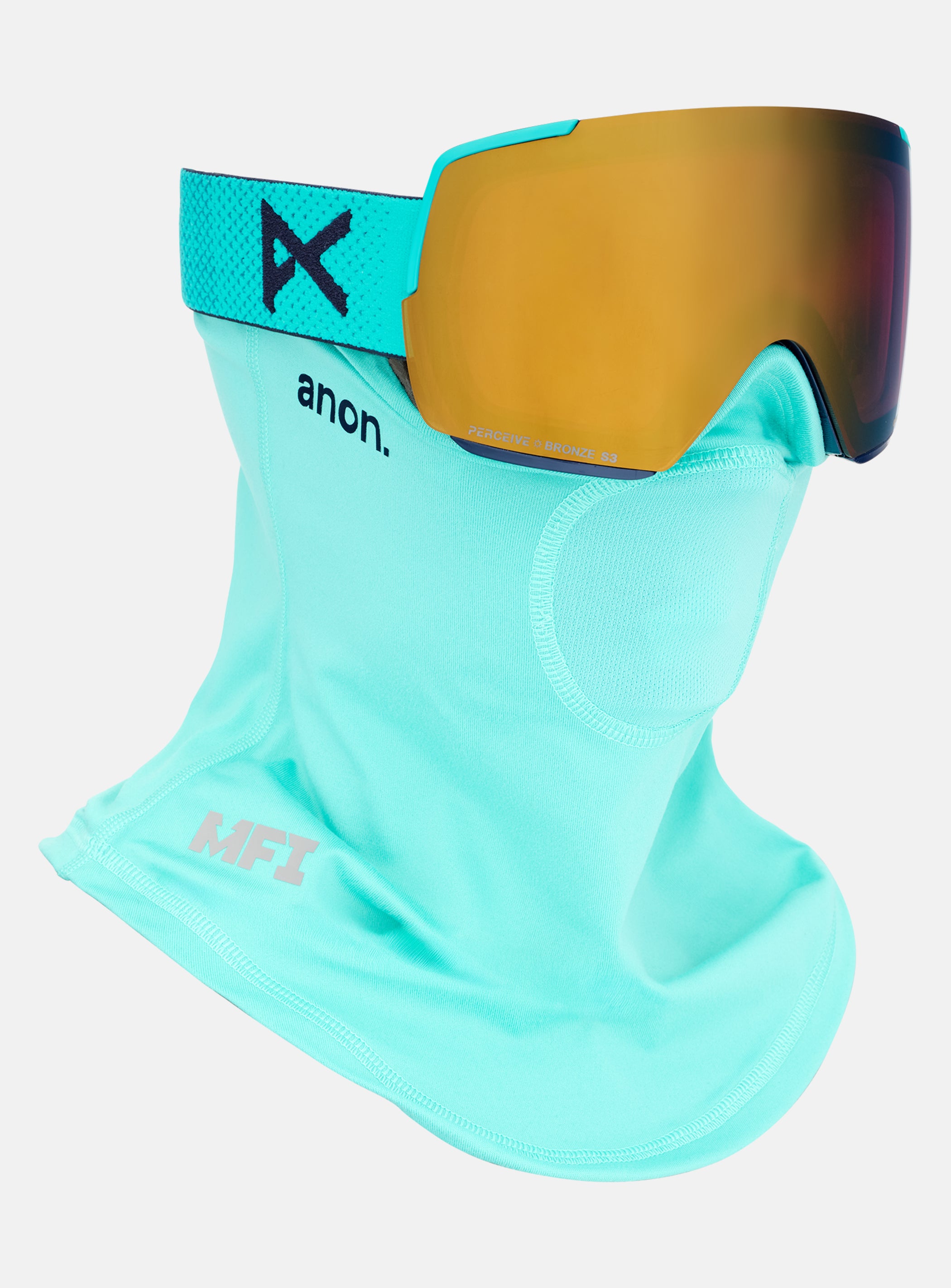 Anon M5 Goggles + Bonus Lens + MFI® Face Mask | Frame: Marine, Lens: Perceive Sunny Bronze (17% / S3), Spare Lens: Perceive Cloudy Burst (59% / S1)