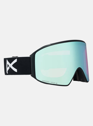 Anon M4 Goggles (Cylindrical) + Bonus Lens + MFI® Face Mask | Frame: Black, Lens: Perceive Variable Blue