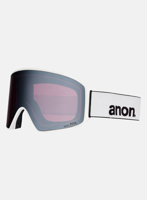 Anon M4 Goggles (Cylindrical) + Bonus Lens + MFI® Face Mask | Frame: White, Lens: Perceive Sunny Onyx (6% / S4), Spare Lens: Perceive Variable Violet (34% / S2)