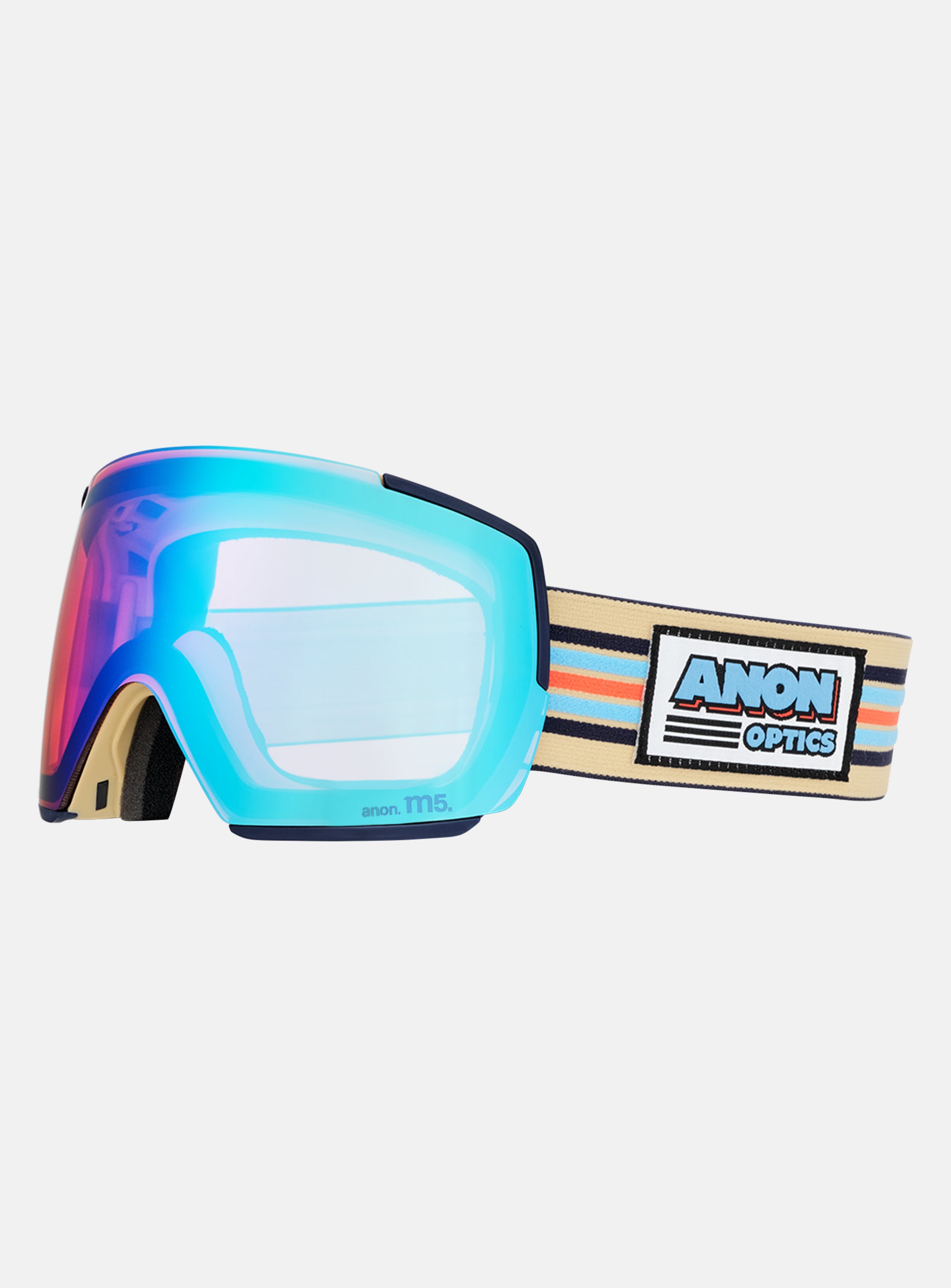 Anon M5 Goggles + Bonus Lens + MFI® Face Mask | Frame: Vintage, Lens: Perceive Variable Blue (21% / S2), Spare Lens: Perceive Cloudy Pink (53% / S1)