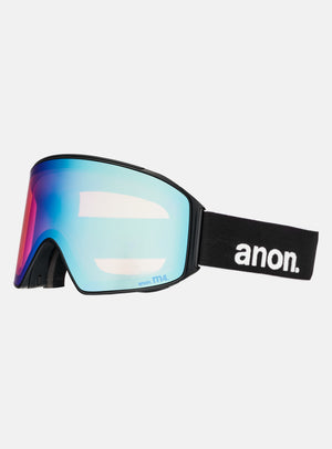 Anon M4 Goggles (Cylindrical) + Bonus Lens + MFI® Face Mask | Frame: Black, Lens: Perceive Variable Blue (21% / S2), Spare Lens: Perceive Cloudy Pink (53% / S1)
