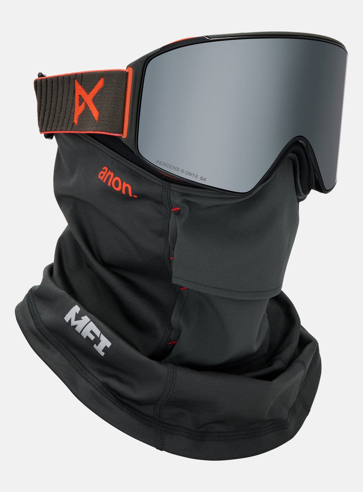 Anon M4 Goggles (Cylindrical) + Bonus Lens + MFI® Face Mask | Frame: Fiesta Red, Lens: Perceive Sunny Onyx