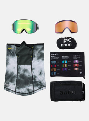 Anon M4 Goggles (Cylindrical) + Bonus Lens + MFI® Face Mask | Frame: Tilt Shift, Lens: Perceive Variable Green