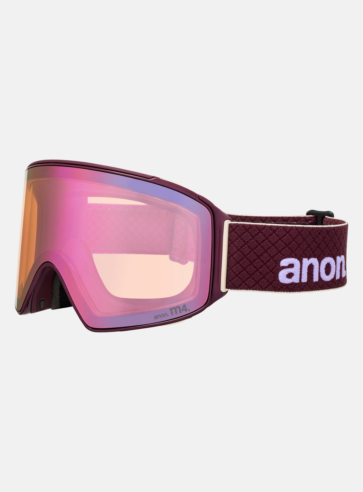 Anon M4 Goggles (Cylindrical) + Bonus Lens + MFI® Face Mask | Frame: Deep Cherry, Lens: Perceive Cloudy Pink