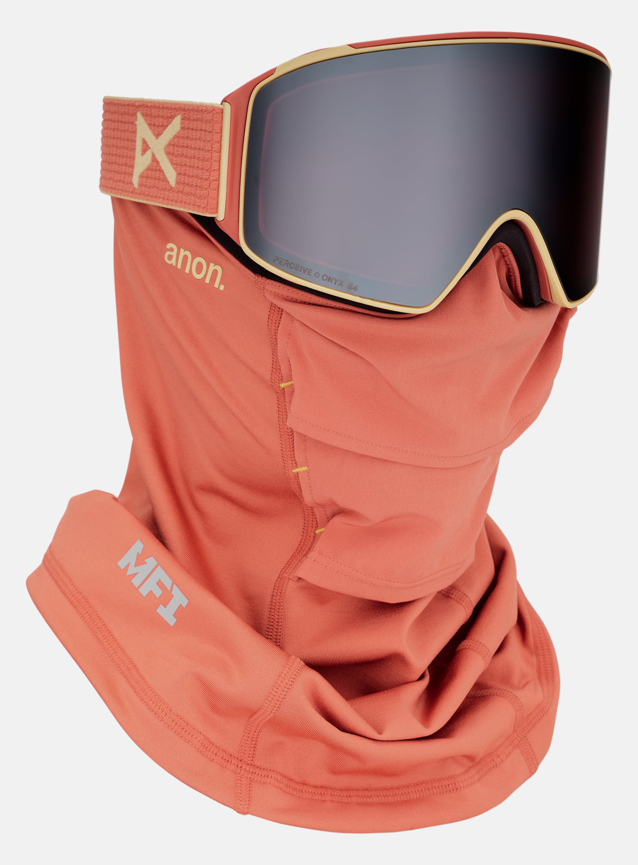 Anon M4 Goggles (Cylindrical) + Bonus Lens + MFI® Face Mask | Frame: Terracotta, Lens: Perceive Sunny Onyx (6% / S4), Spare Lens: Perceive Variable Violet (34% / S2)