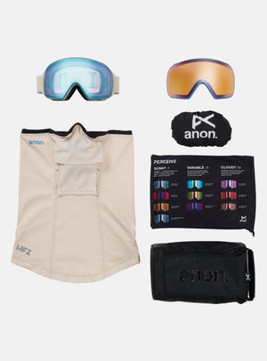 Anon M4 Goggles (Toric) + Bonus Perceive Lens + MFI® Face Mask | Frame: Oat, Lens: Perceive Variable Blue