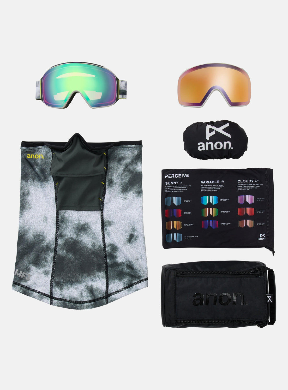 Anon M4 Goggles (Toric) + Bonus Perceive Lens + MFI® Face Mask | Frame: Tilt Shift, Lens: Perceive Variable Green