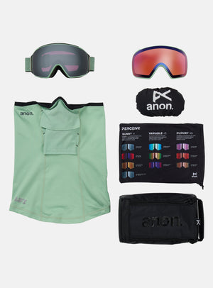 Anon M4 Goggles (Toric) + Bonus Perceive Lens + MFI® Face Mask | Frame: Soft Sage, Lens: Perceive Sunny Onyx