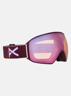 Anon M4 Goggles (Toric) + Bonus Perceive Lens + MFI® Face Mask | Frame: Deep Cherry, Lens: Perceive Cloudy Pink
