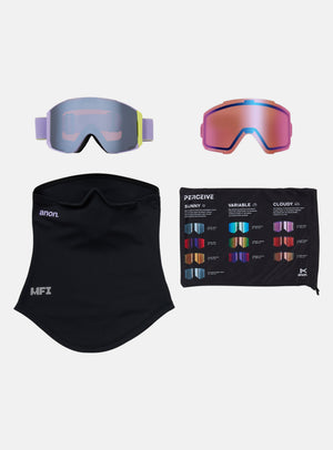 Anon Sync Goggles + Bonus Lens + MFI® Face Mask | Frame: Hyper Lilac, Lens: Perceive Sunny Onyx
