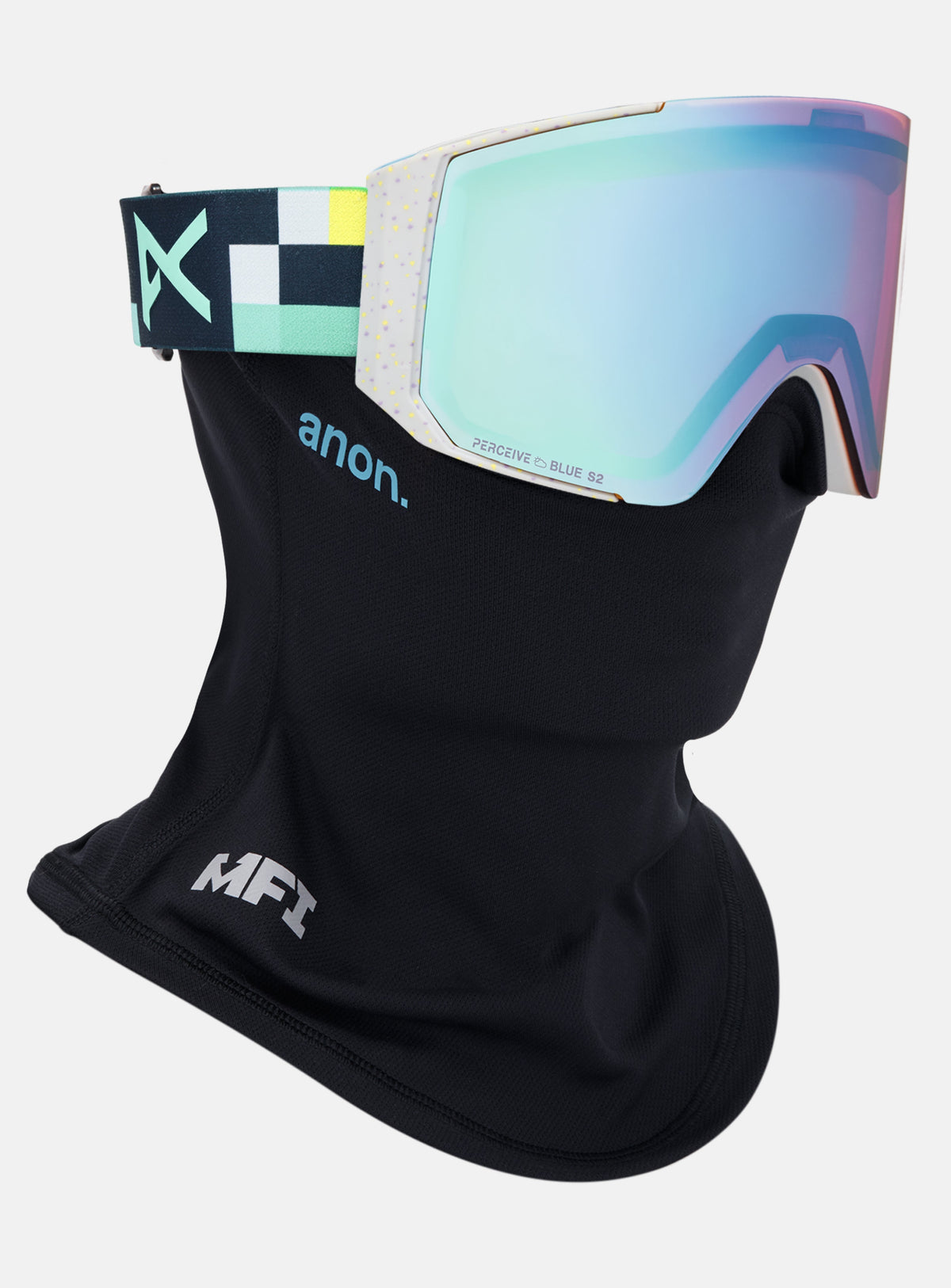Anon Sync Goggles + Bonus Lens + MFI® Face Mask | Frame: Pixel, Lens: Perceive Variable Blue