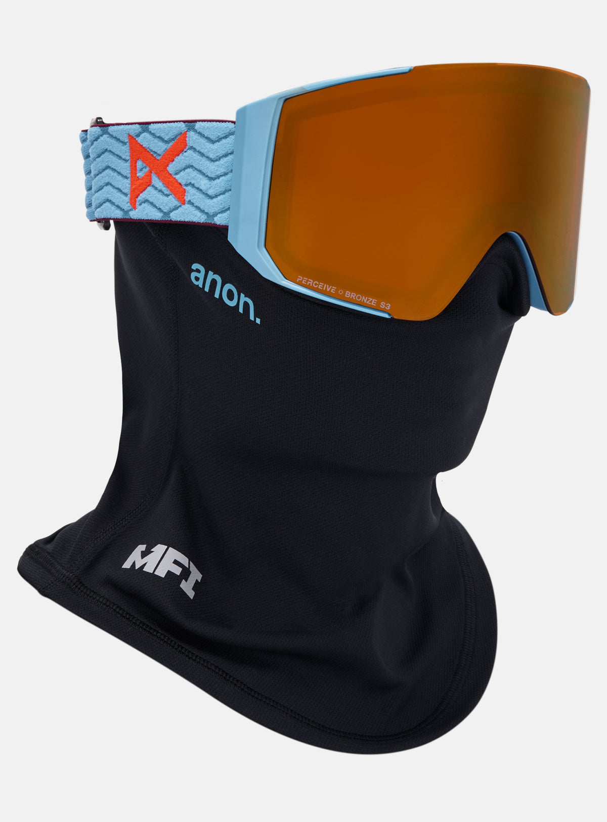 Anon Sync Goggles + Bonus Lens + MFI® Face Mask | Frame: Retro Blue, Lens: Perceive Sunny Bronze