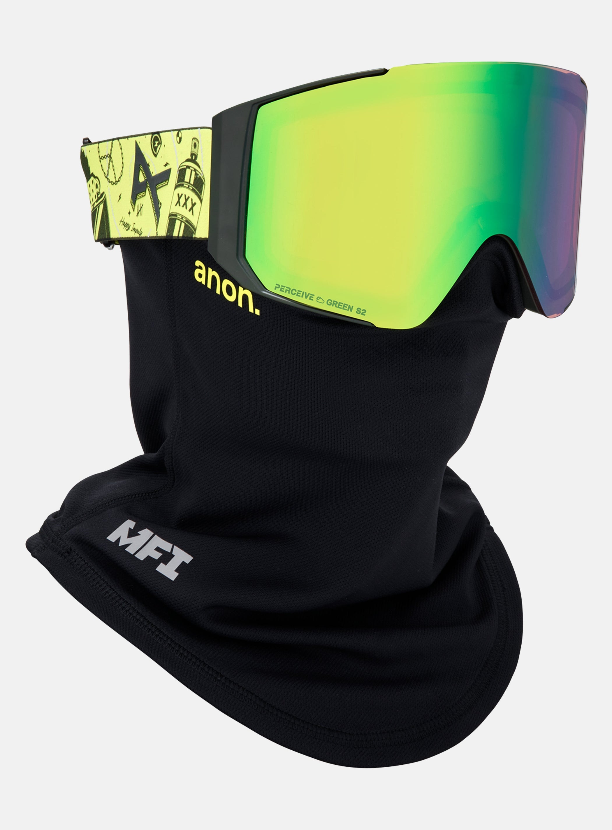 Anon Sync Goggles + Bonus Lens + MFI® Face Mask | Frame: Whirlwind, Lens: Perceive Variable Green