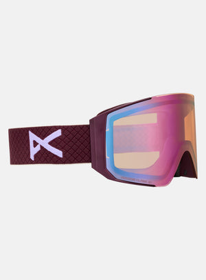 Anon Sync Goggles + Bonus Lens + MFI® Face Mask | Frame: Deep Cherry, Lens: Perceive Cloudy Pink