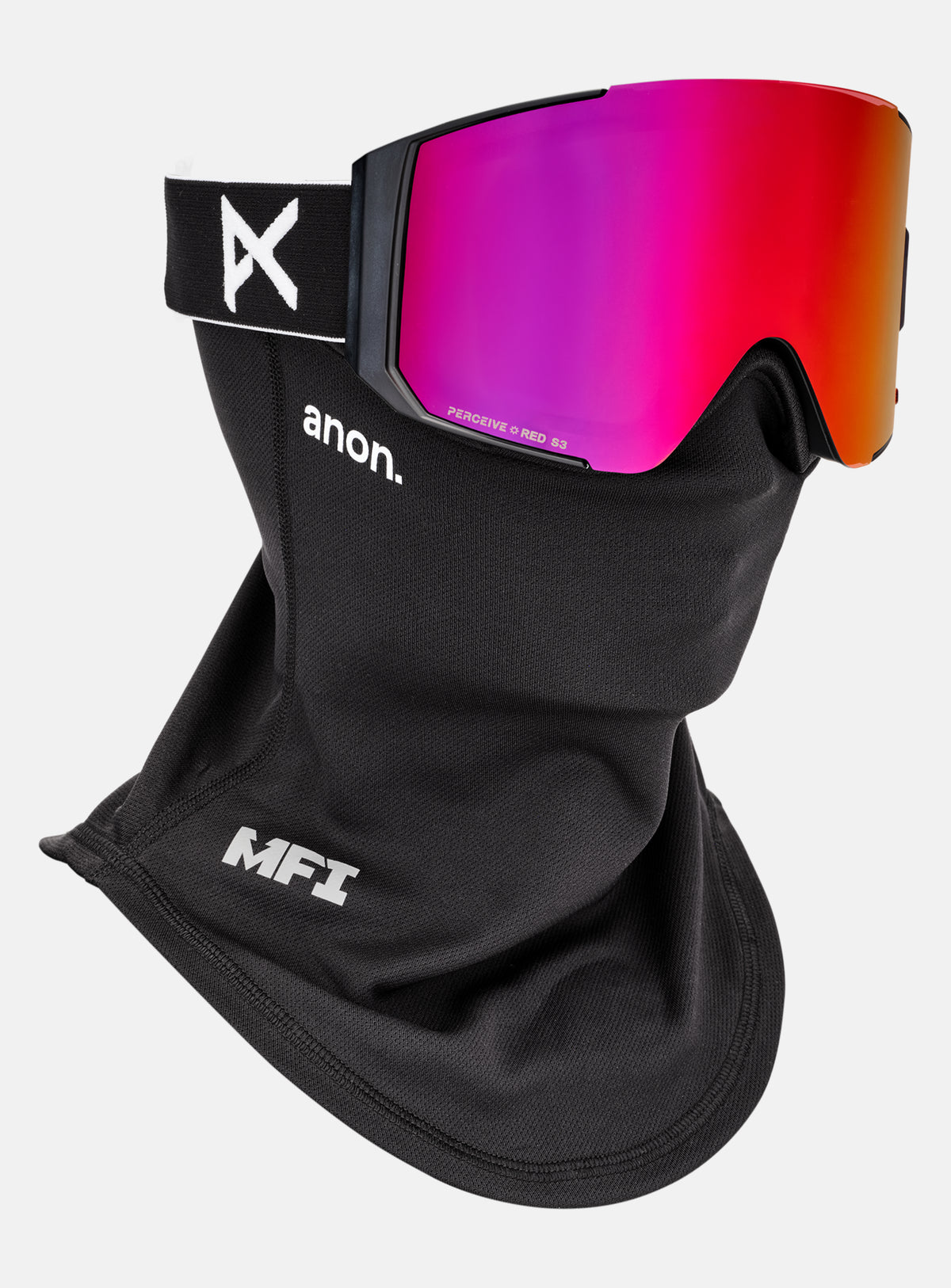 Anon Sync Goggles + Bonus Lens + MFI® Face Mask | Frame: Black, Lens: Perceive Sunny Red