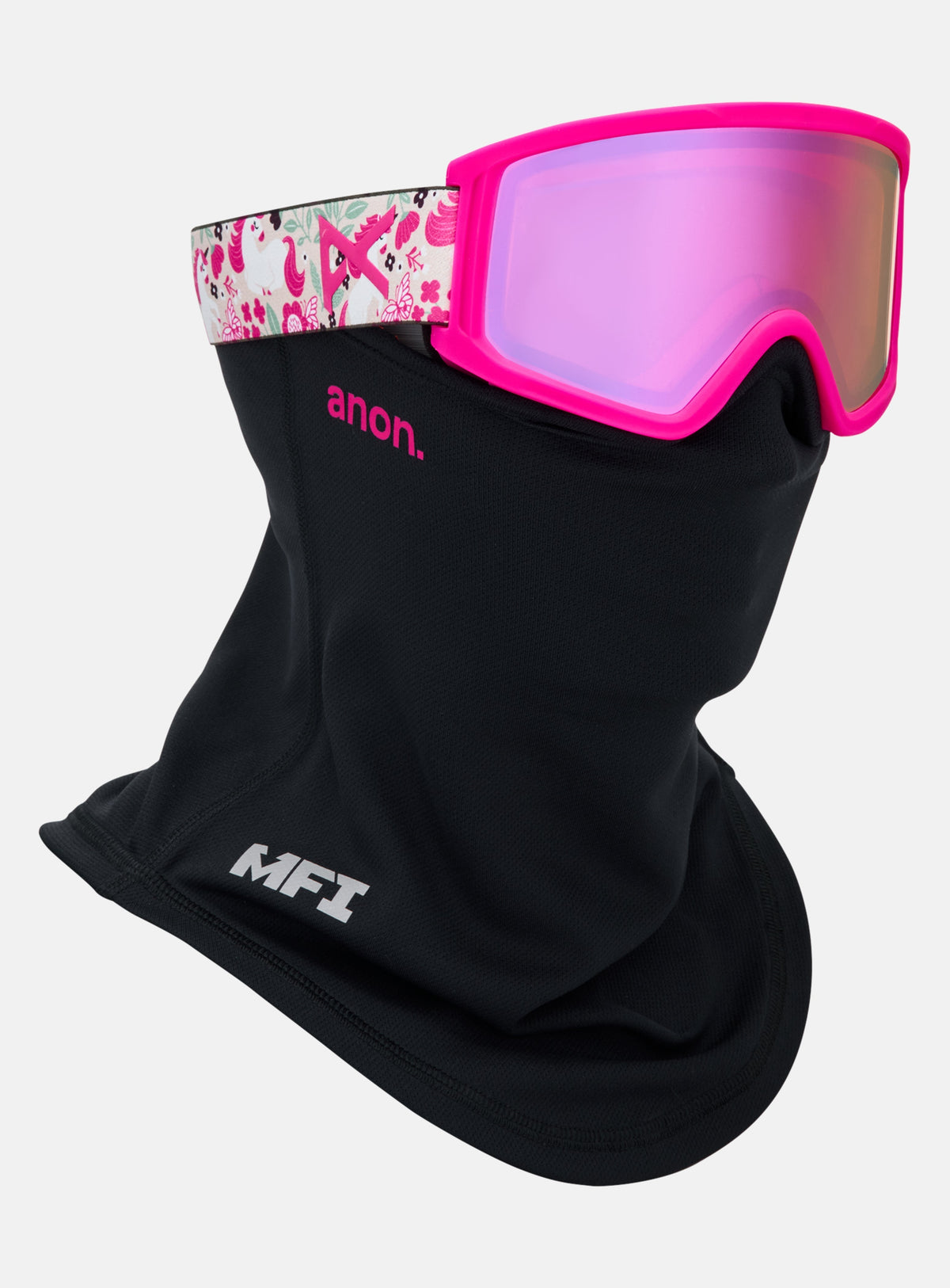 Anon Tracker 2.0 Goggles + MFI® Face Mask | Frame: Unicorns, Lens: Pink Amber