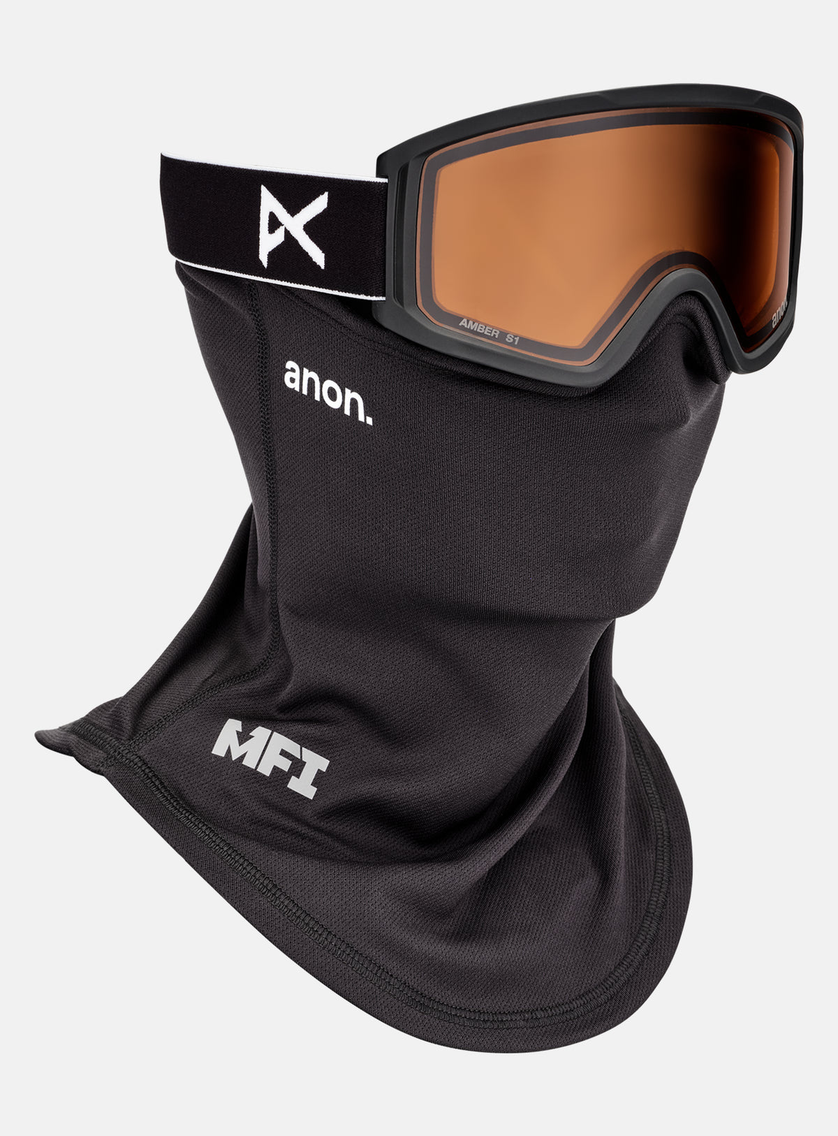 Masque Anon Tracker 2.0 + masque facial MFI® | Monture : Noir, Écran : Ambré