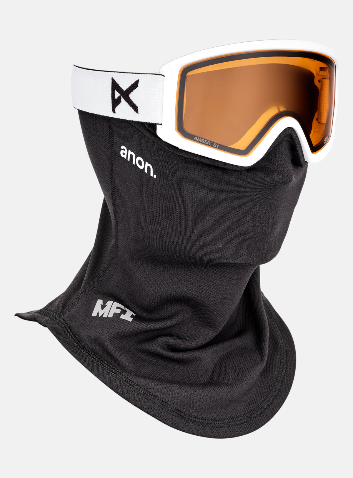Anon Tracker 2.0 Goggles + MFI® Face Mask | Frame: White, Lens: Amber
