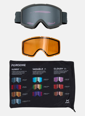 Anon Helix 2.0 Goggles + Bonus Lens | Frame: Stealth, Lens: Perceive Sunny Onyx, Spare Lens: Amber (55% / S1)