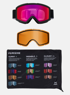 Anon Helix 2.0 Goggles + Bonus Lens | Frame: Black, Lens: Perceive Sunny Red, Spare Lens: Amber (55% / S1)