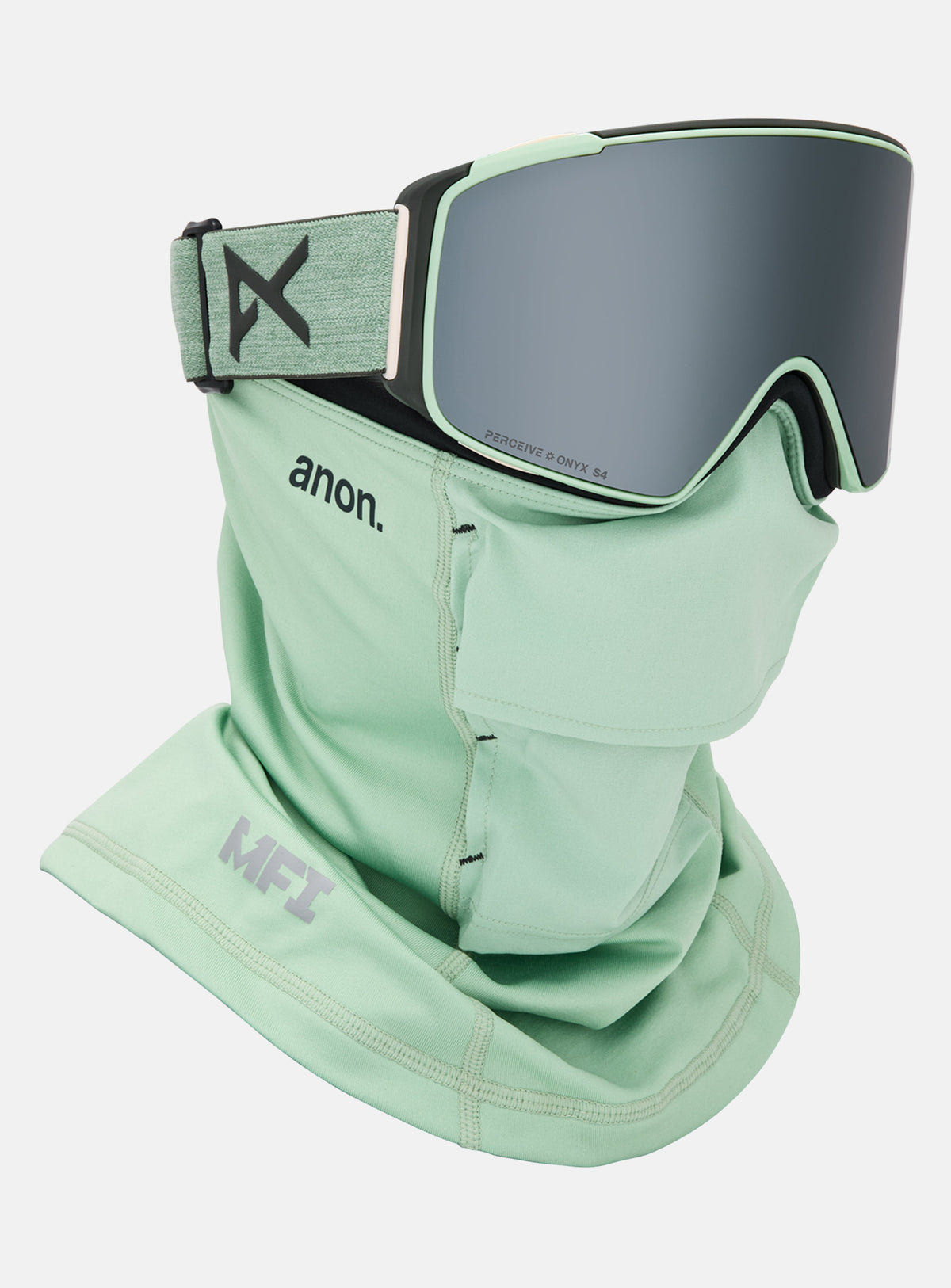 Anon M4S Goggles (Cylindrical) + Bonus Lens + MFI® Face Mask | Frame: Soft Sage, Lens: Perceive Sunny Onyx