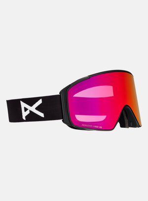 Anon M4S Goggles (Cylindrical) + Bonus Lens + MFI® Face Mask | Frame: Black, Lens: Perceive Sunny Red (14% / S3), Spare Lens: Perceive Cloudy Burst (59% / S1)