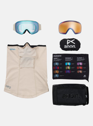 Anon M4S Goggles (Toric) + Bonus Lens + MFI® Face Mask | Frame: Oat, Lens: Perceive Variable Blue