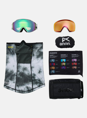 Anon M4S Goggles (Toric) + Bonus Lens + MFI® Face Mask | Frame: Tilt Shift, Lens: Perceive Variable Green