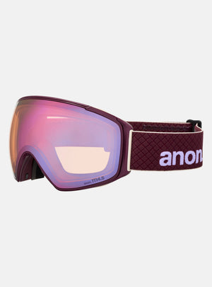 Anon M4S Goggles (Toric) + Bonus Lens + MFI® Face Mask | Frame: Deep Cherry, Lens: Perceive Cloudy Pink