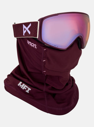 Anon M4S Goggles (Toric) + Bonus Lens + MFI® Face Mask | Frame: Deep Cherry, Lens: Perceive Cloudy Pink