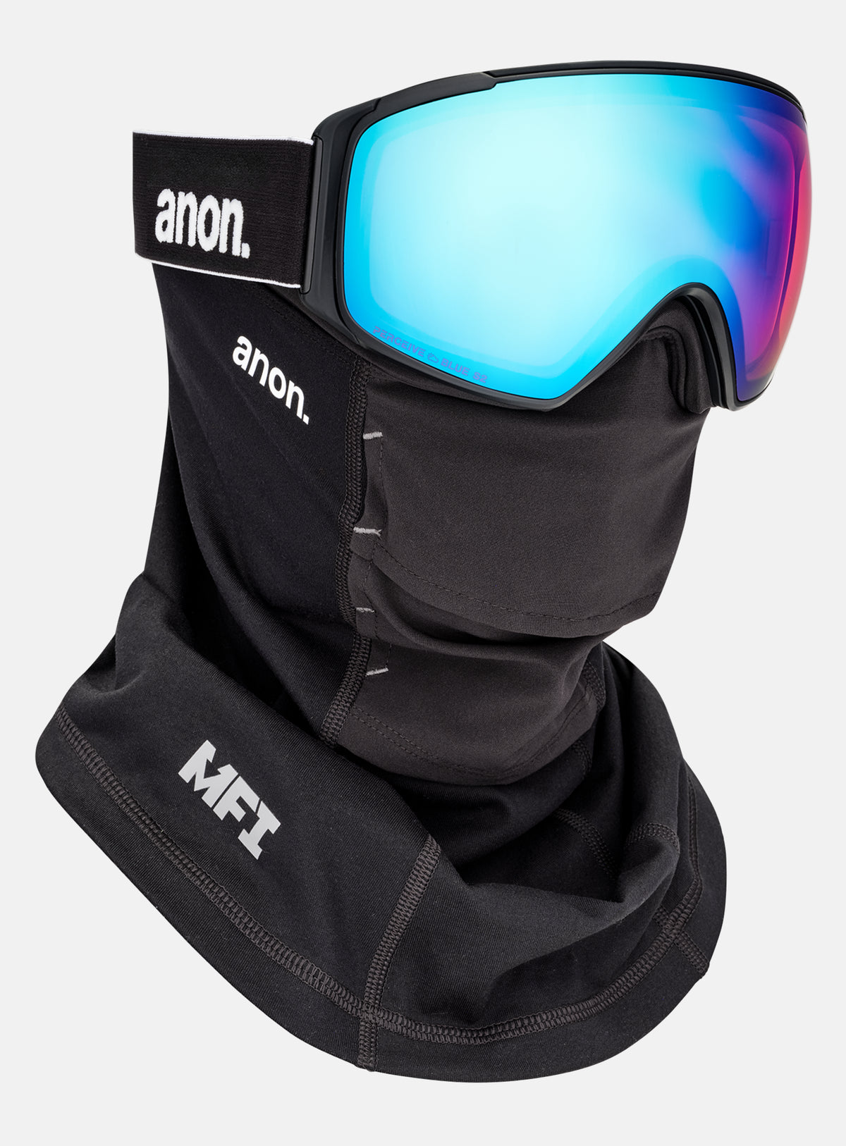 Anon M4S Goggles (Toric) + Bonus Lens + MFI® Face Mask | Frame: Black, Lens: Perceive Variable Blue (21% / S2), Spare Lens: Perceive Cloudy Pink (53% / S1)