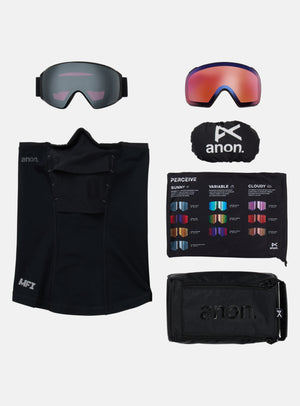 Anon M4S Goggles (Toric) + Bonus Lens + MFI® Face Mask | Frame: Smoke, Lens: Perceive Sunny Onyx (6% / S4), Spare Lens: Perceive Variable Violet (34% / S2)