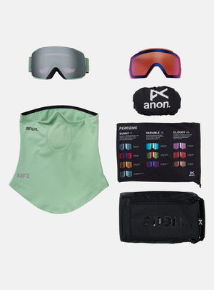 Anon M5 Goggles + Bonus Lens + MFI® Face Mask | Frame: Soft Sage, Lens: Perceive Sunny Onyx