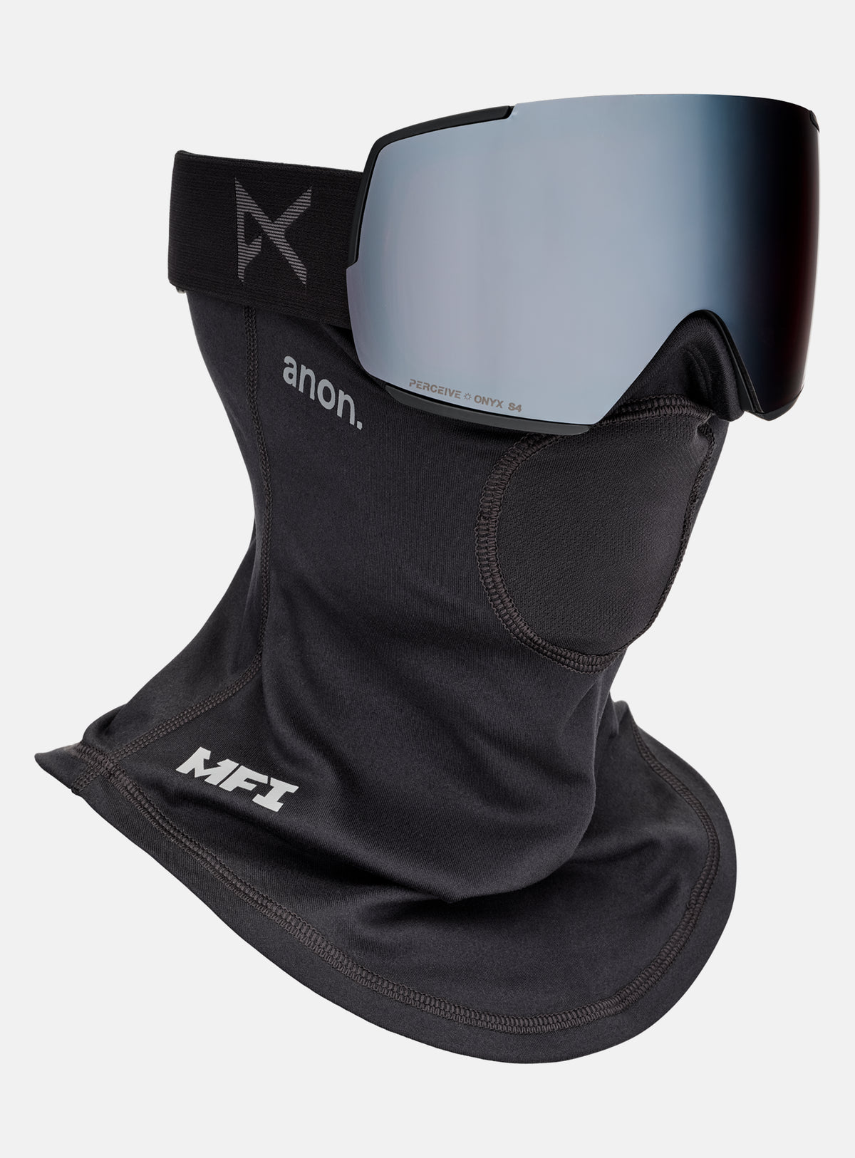 Masque Anon M5 + écran supplémentaire + masque facial MFI® | Monture : Noir fumé, Écran : Onyx Perceive pour forte luminosité