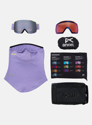 Anon M5S Goggles + Bonus Lens + MFI® Face Mask | Frame: Hyper Lilac, Lens: Perceive Sunny Onyx