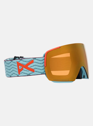 Anon M5S Goggles + Bonus Lens + MFI® Face Mask | Frame: Retro Blue, Lens: Perceive Sunny Bronze