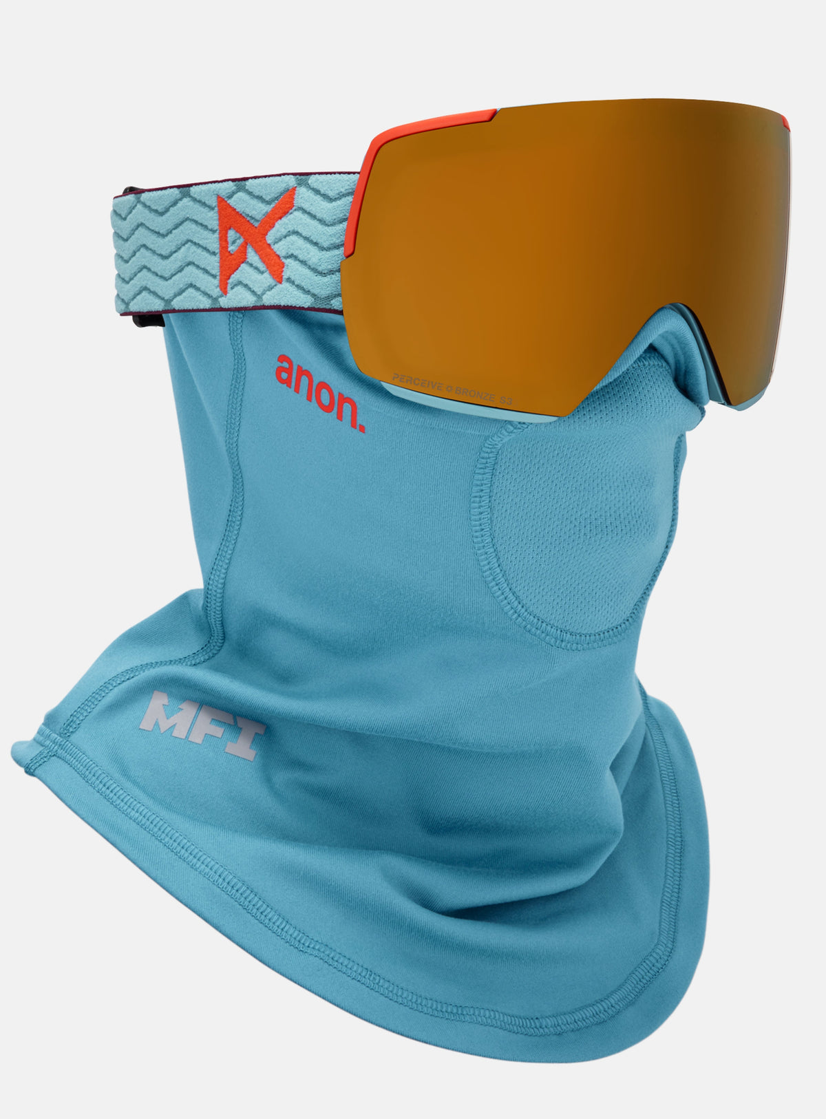 Anon M5S Goggles + Bonus Lens + MFI® Face Mask | Frame: Retro Blue, Lens: Perceive Sunny Bronze