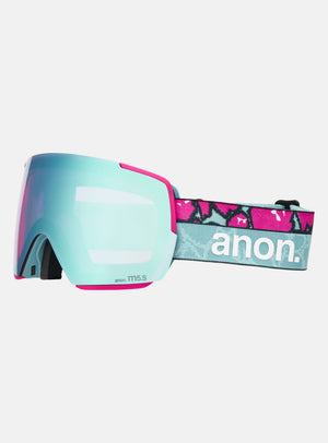 Anon M5S Goggles + Bonus Lens + MFI® Face Mask | Frame: Pink Tides, Lens: Perceive Variable Blue